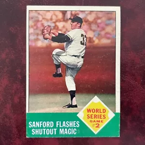 1963 Topps Set Jack Sanford 1962 World Series Game 2 #143 Giants Yankees NR-MINT - Bild 1 von 2