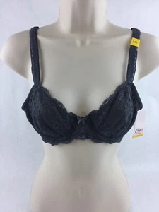 Candie's 34A Lace Unlined Underwire Bra Precious Metal Slate Gray - Picture 1 of 7