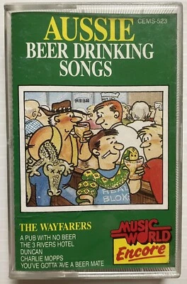 The Wayfarers Aussie Beer Drinking Songs Cassette Tape CEMS-523 Music World 1991 - Image 1 of 4