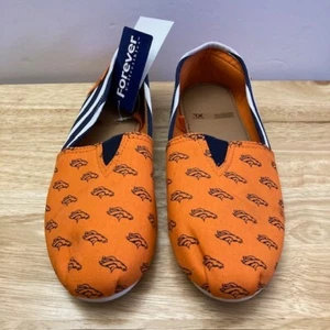 DENVER BRONCOS Orange/Blue NFL FOCO Slip-On Flats Shoes (Women's Size 10) - Picture 1 of 10