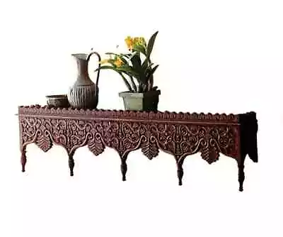 Wall Shelf bracket Wooden Hand Carved Engraved Beautiful Home wall Decorative - Image 1 of 4