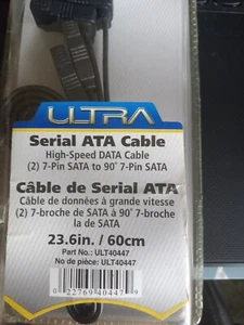 ULTRA Serial ATA Cable High-Speed 7-Pin SATA To 90° 7-Pin SATA (2 pack) New - Zdjęcie 1 z 3
