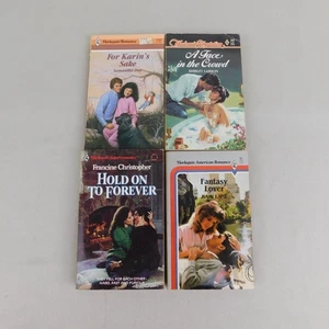 4pc Lot Vintage 80s Harlequin Romance Novels Fiction Paperback Books #A105 - Bild 1 von 14