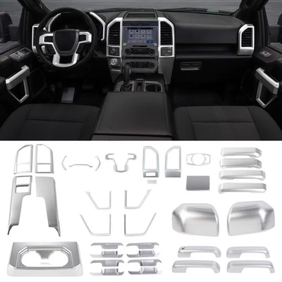 🆕Center Console Dash Full Accessories Covers Set For Ford F150 2015-2020 Silver - Image 1 of 4
