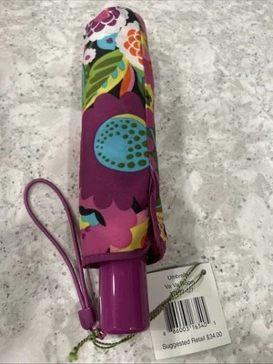 Va Va Bloom Vera Bradley Automatic Open and Close  Compact Umbrella Never Used - Image 1 of 4