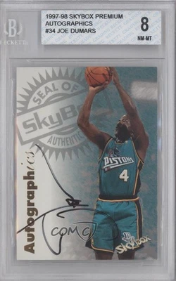 1997-98 Skybox Premium Autographics Joe Dumars BGS 8 с автографом HOF - Изображение 1 из 2