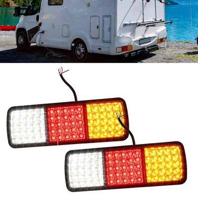 2x LED Rear Tail Lights Lamp For RV Truck Trailer CaraBoat Marine - Image 1 of 4
