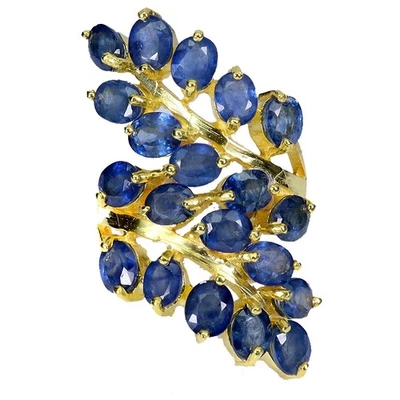 925 Sterling Silver Ring Oval Sapphire 5x4mm Natural Gemstone Jewelry Size 8 - Image 1 of 4