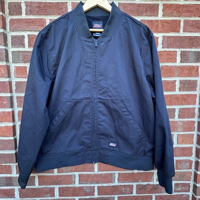 Jaqueta bombardeiro Dickies sarja masculina XL preta forrada de lã roupa de trabalho - Imagem 1 de 4