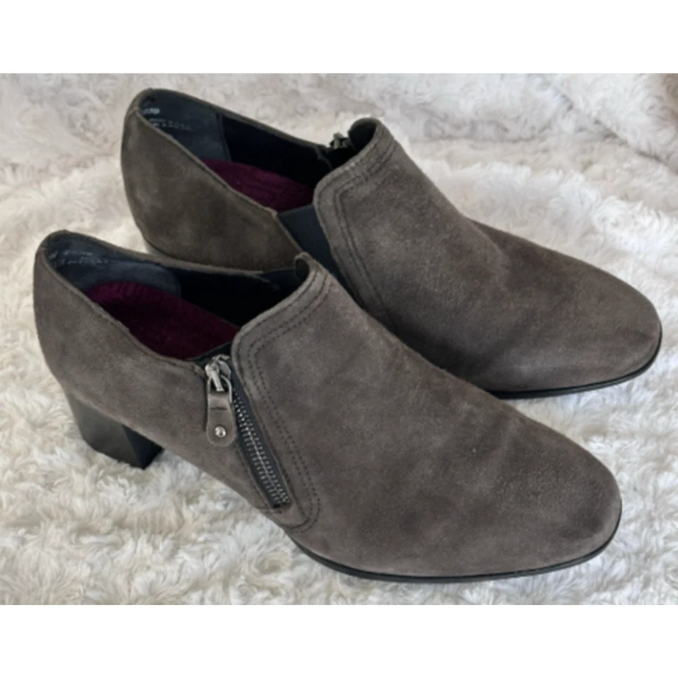 MUNRO ANNEE Taupe Gamuza Cuero Talla 7.5 Tacón Profesional Carrera Confort Zapatos Foto 1 de 4