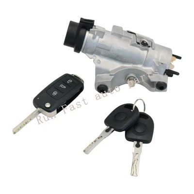 Ignition Lock Cylinder Assembly W/ Key Shells for Volkswagen Jetta Passat - Image 1 of 4