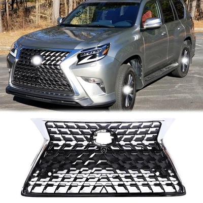 Front Bumper Grille Black & Chrome Trim For 14-22 LEXUS GX460 Driect Replacement - Image 1 of 4