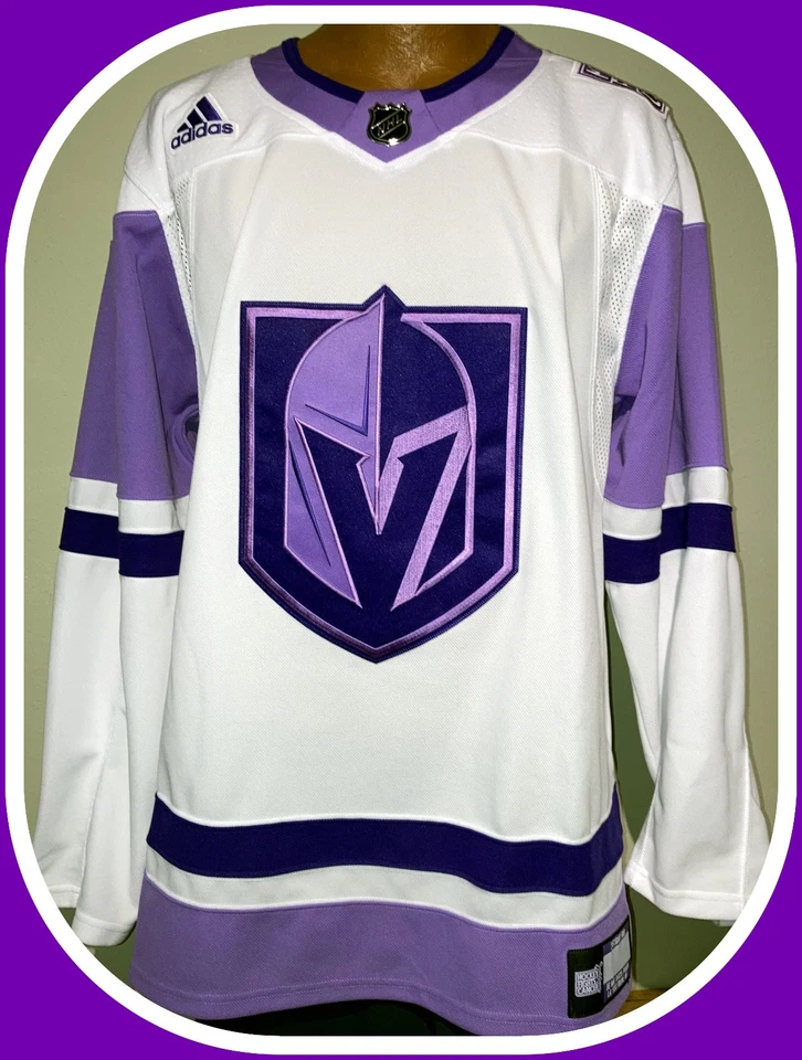 Seattle Kraken Hockey Fights Cancer Men's 54 XL Purple Adidas Authentic Jersey