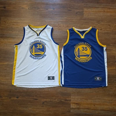 Kevin Durant Golden State Warriors 2017-2018 NBA Jerseys Lot of 2 Sz Youth L & M - Image 1 of 4