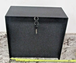 YOAN WALL MOUNT 10" X 10" BLACK LOCK BOX W/KEYS NOS FREE SHIPPING - Picture 1 of 8