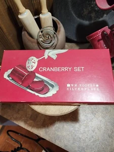 Wm Rogers Silverplate Cranberry Sauce serving set New In Box READ - Picture 1 of 7