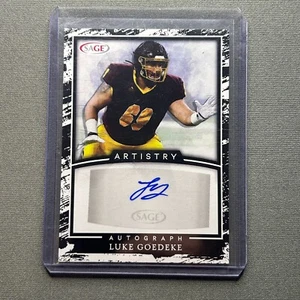 2022 SAGE Luke Goedeke Artistry Autograph Football Card - Picture 1 of 2
