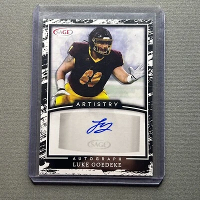 2022 SAGE Luke Goedeke Artistry Autograph Football Card - Image 1 of 2