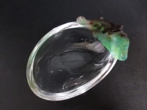 Daum France Kristall Pate de Verre Eidechse auf kleiner Schale Kunstglas - Bild 1 von 8