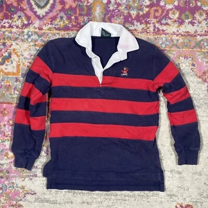 Vintage 90s Kids Ralph Lauren Polo Bear Long Sleeve Polo Shirt Size 6 Vtg 1990s - Picture 1 of 8