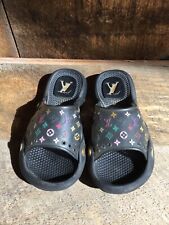 Louis Vuitton Fur Printed Slides - Grey Sandals, Shoes - LOU791917