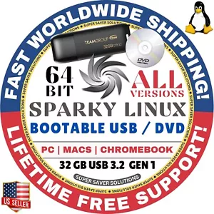 SPARKY LINUX OS for i686 AMD64, USB/DVD, LIVE/INSTALL MATE, LXQT, XFCE, KDE MORE - Picture 1 of 11