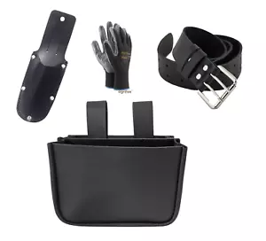 All leather knife bag + leather belt + nail bag + glove roofer - Picture 1 of 1