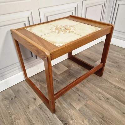 Vintage Mid Century Modern Tile Topped Coffee Side Table Tiled Danish Inspired - Image 1 of 4