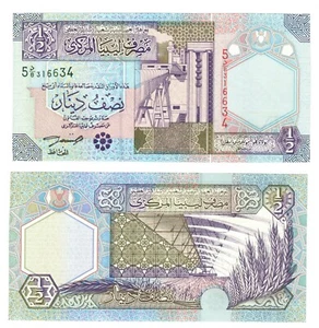 2002 Libya 1/2 Dinar Banknote UNC P63 - Picture 1 of 1