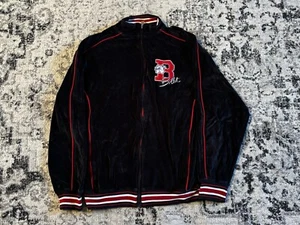 Vintage 90‘s SOHK School of Hard Knocks Men's Black Velour Jacket Mens Size XL - Picture 1 of 9