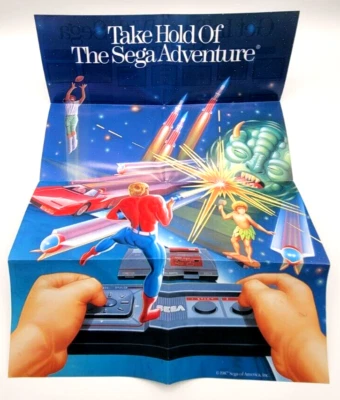 SEGA MASTER SYSTEM DOUBLE SIDED POSTER TAKE HOLD OF THE SEGA ADVENTURE - Image 1 of 2