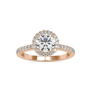 Stunning 1.50 Carat Round Certified Lab Grown Diamond Engagement Ring 10k Gold - Picture 1 of 13