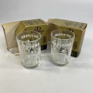 Seagram Scotch 100 Pipers klares Schnapsglas 1 Unze Menge 2 Vintage Neu im Karton - Bild 1 von 5