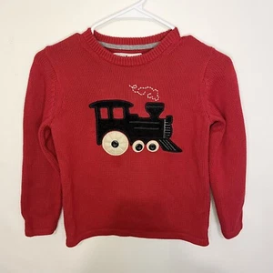 Oshkosh Vintage 80’s Little Boys Red Train Corduroy Sweater Size 6 Pullover - Picture 1 of 7