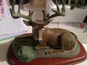 Danbury Mint Whitetail Deer Sculpture Statue Summer Velvet By Bob Travers - Picture 1 of 6