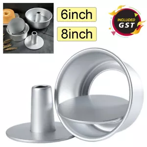 6/8" Round Hollow Chiffon Cake Mold Food Cake Pan Baking Mould Removable Bottom - Picture 1 of 11