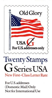 U.S. BOOKLET OF 20 SCOTT#BK223 1994 (32ct) RATE 'G' FLAG RED DENOM MINT P#K1111 - Image 1 of 2