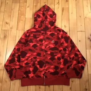 BAPE head Red camo full zip hoodie A Bathing Ape Size L - Picture 1 of 7