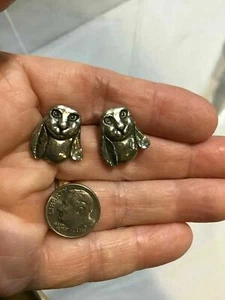 Hase Figur Silber Ohrstecker Unikat - Bild 1 von 3