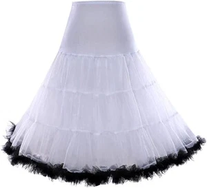 50's Petticoat Underskirt Retro Vintage Swing 1950's Rockabilly White, Black 14 - Picture 1 of 6