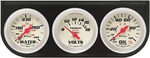 Triple Gauge Kit Oil Pressure Voltmeter Water Temperature 0-100 Psi 130-280 F - Picture 1 of 1