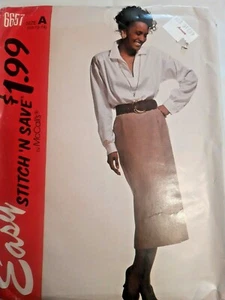 Pencil Skirt Straight McCalls Stitch N Save 6657 Sewing Pattern 10 12 14 UC FF  - Picture 1 of 5