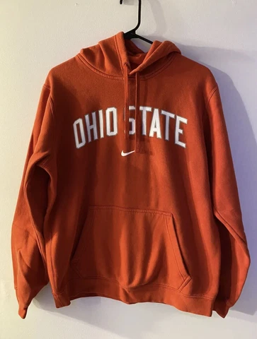 MEN'S NIKE OHIO STATE BUCKEYES "OHIO STATE" CLUB FLEECE HOODIE SIZE MEDIUM, M Cover