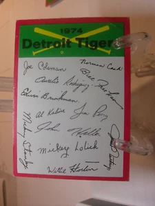 1974 Topps Team Checklists Two Asterisk (**) Detroit Tigers CL, VAR (96495) - Imagen 1 de 2