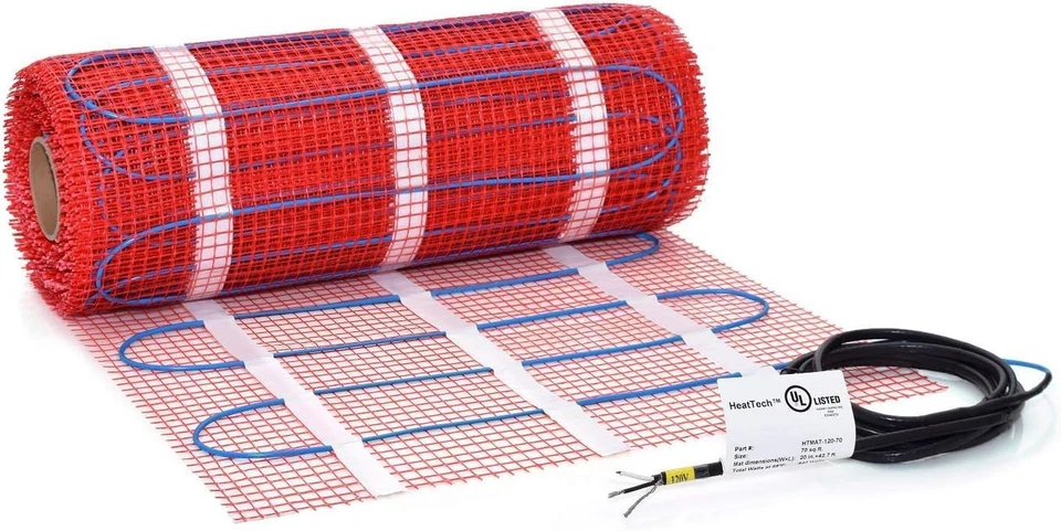 10 Sqft  120V Electric Tile Radiant Floor Heating Mat for Tile, Stone - Image 1 of 2