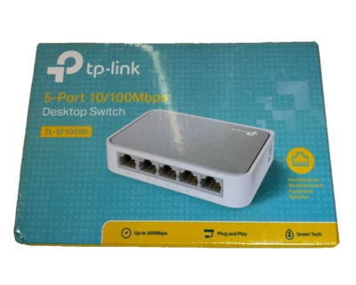 TP-Link 5 Port 10/100 Mbps Fast Ethernet Switch Desktop Ethernet Splitter Sealed - Image 1 of 4