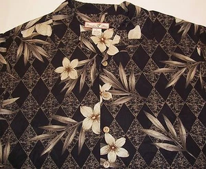 Camisa de bolsillo Paradise Blue para hombre niños LG negra hawaiana informal manga corta seda - Imagen 1 de 1