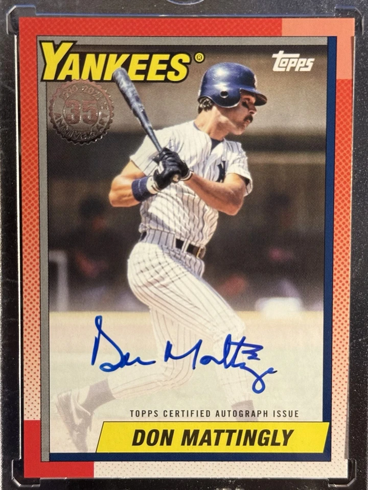 2025 Topps AUTO  DON MATTINGLY 1990 TOPPS BASEBALL AUTOGRAPH  CARD - Yankees HoF - Image 1 of 1