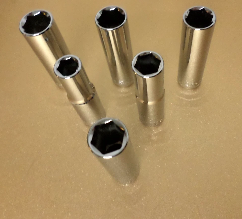 NEW Craftsman 6pc 3/8" Deep Metric 6pt Socket Set: 12-14mm, 3/8-1/2", Chrome - Image 1 of 1