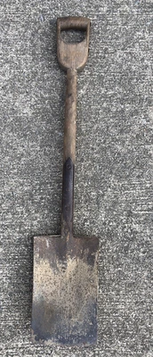 Antique Shovel Hand carved Wooden D Handle 38.5” Flat Steel Blade Early 1900s - Image 1 of 4